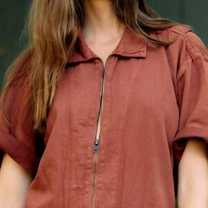 Imogene + Willie S/S Coverall in Terracotta Size Small NWT
